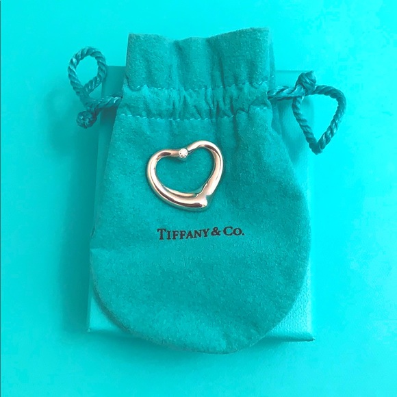 ♦️Sold♦️ Elsa Peretti Open Heart Diamond Pendant - Picture 2 of 6